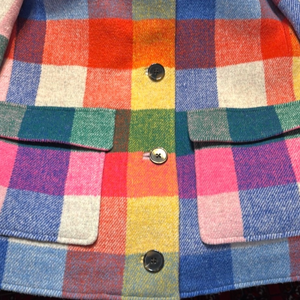 Boden Colorful Plaid Wool Check Coat & Skirt Set size 6 NWOT - Picture 4 of 10
